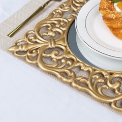 MAONAME 12″ Gold Charger Plates Set of 6, Mirror Charger for Dinner Plates, P…