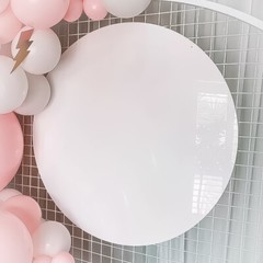 Blank Round Acrylic Sign Board Wedding Engagement Clear White Black Frost Gold