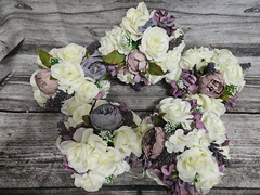5 Wedding Table Centerpieces, Floral Reception Centerpiece,Vintage Style, Purple