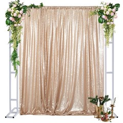 DUOBAO Champagne Backdrop Curtain 8ft Photo Background Wedding Backdrops 4FT …