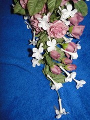 New Sullivan Inc. Grape French Rose/Stephanotis Silk Flowers Bridal Bouquet