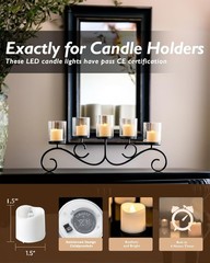 Homemory 12Pack Timer Flameless LED 12 Pack, White Base (Warm Light)
