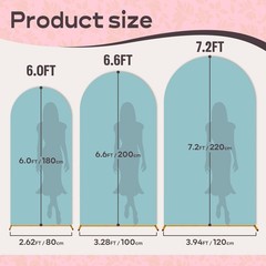 GOJAWAY 6+6.6+7.2FT Blue/Pink Wedding Arch Cover, Spandex Fitted Wedding Arch