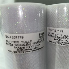 LOT OF 3 WHITE GLITTER TULLE 9 Inches wide X 12yds