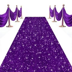 Purple Carpet Runner for Party Wedding Aisle Runners 2x15FT Sequin Aisle