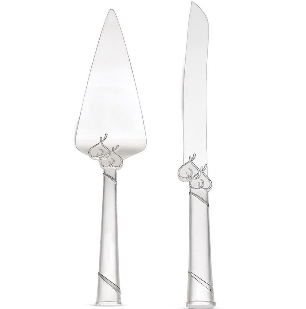 Lenox True Love 2-Piece Dessert Set Silver Plated Cake Knife Server Brand New