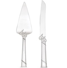 Lenox True Love 2-Piece Dessert Set Silver Plated Cake Knife Server Brand New
