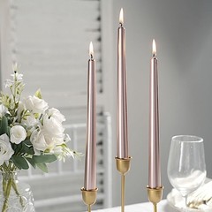 120 Rose Gold Premium 10″ Taper Candles Unscented Dinner Wedding Decoration