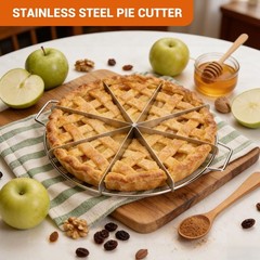 2-Pack Stainless Steel Pie & Cake Slicer Set, 10-Inch 6-Slice & 8-Slice Cutter w