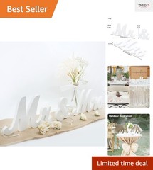 Sturdy Wooden Mr & Mrs Wedding Sign, Perfect for Indoor & Outdoor Celebration