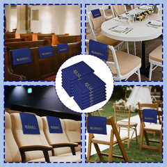 12 Pieces Velvet Reserved Chair Signs for Weddings – Gold Foil Church Pew