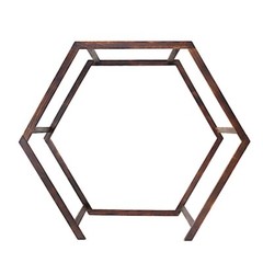 DARK BROWN 7 ft Hexagon Natural Wood Wedding ARCH BACKDROP STAND Party Supplies