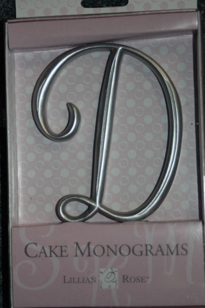 Letter D Silver Monogram 25th Anniversary Wedding Cake Topper Pick