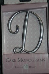 Letter D Silver Monogram 25th Anniversary Wedding Cake Topper Pick