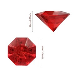60pcs Acrylic Diamond Gems Pirate Plastic Large 32mm x 24mm, Multicolor