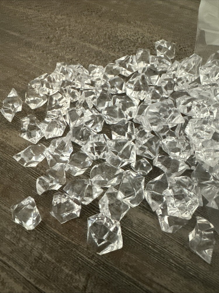 Acrylic Ice Cube Clear Stones Decorating Filler 3.2lbs 1 Bag