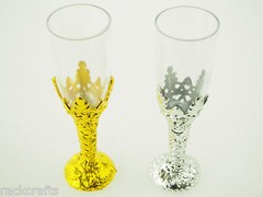 Gold Silver Metallic Mini Plastic Champagne Wine Cup Glass Chalice Wedding Decor