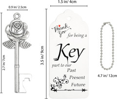 Bulk 100 Rose Flower Shaped Keys Wedding Favors Gift for Guest Bulk Skeleton Key