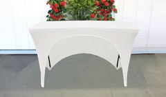 4-way stretch Rectangular spandex Fitted Tablecloth Table cover White ARCH 4 ft