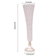2Pcs Gold Crystal Flower Stand Vases Wedding Centerpiece for Dining Table Decor