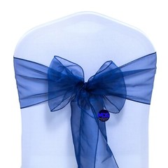 100 Navy Blue Organza Chair Sashes Chair Cover Wider Bows wedding party décor
