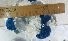 10″ Wide Bridal Bush Bouquet & 14 Corsages – 3 Double Rose Wrist 11 Chest – NEW