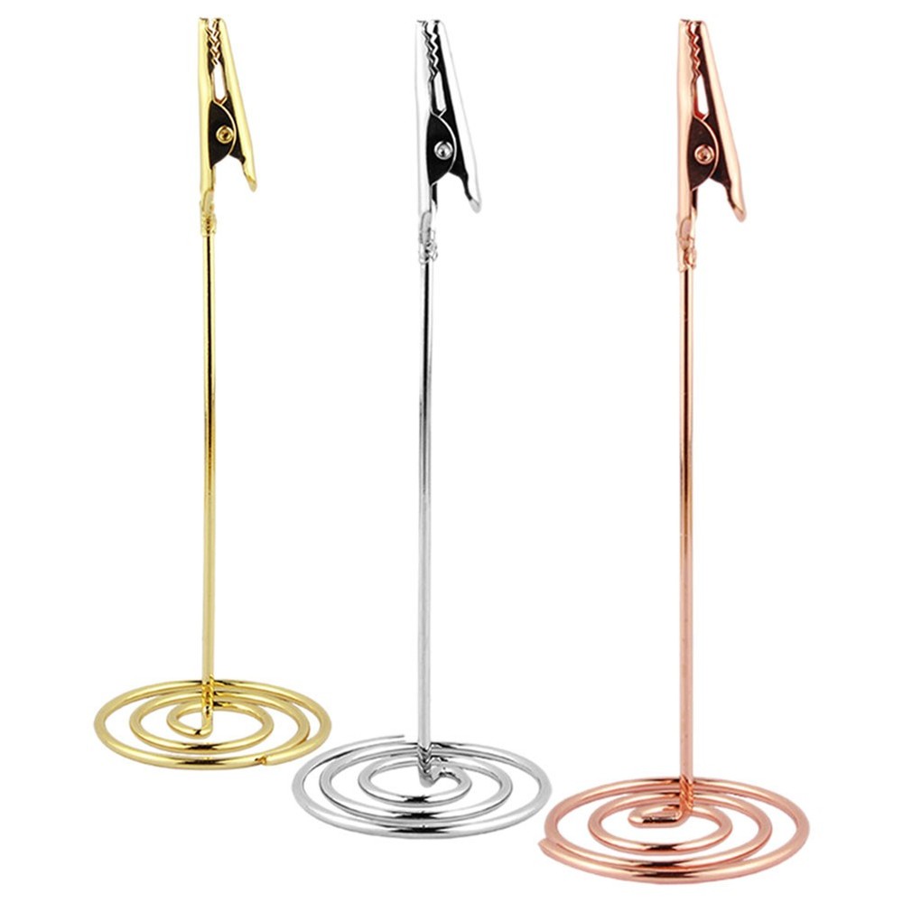 3Pcs Reusable Metal Picture Holders for Tables Assorted Color Clip Stands