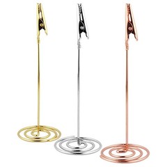 3Pcs Reusable Metal Picture Holders for Tables Assorted Color Clip Stands