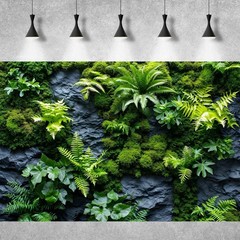 Rock Wall Reptile Habitat Background Greenery-Infused Room Vertical Moss Wall…