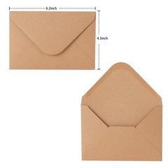 V-flap Kraft Envelopes, 50 Pack, 4 x 6 Inch, A4 4.5×6.5,