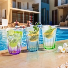 Unbreakable Plastic Drinking Glasses Set of 12, BPA-Free Reusable Multicolor
