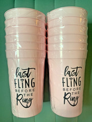 Pink Bridesmaids Gift Cups 6 Count Set of 2 Last Fling Before The Ring New