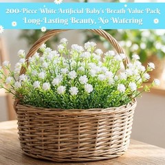 200pcs Baby Breath Artificial Flowers Bulk Mini Flowers for Decoration White