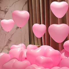 50 6-Inch Pink Color Heart Shaped Latex Balloons for Valentines Day,Propose Marr