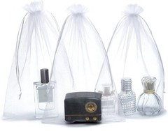 25 Pcs 8×12 Inch Mesh Drawstring Organza Bags for Favors Merchandising Gifts