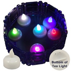 6 Multi-color Led Floating Floral Tea Light Candle for Wedding Centerpiece Decor