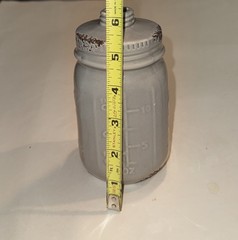 Set of 2 Ceramic Mason Jar Style Kitchen Gray White Farmhouse Decor