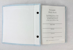 Tiny Treasure Photo Album Baby Carriage Light Blue Terry Satin Ribbon 4×6 VTG 99