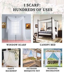 Wedding Arch Draping Fabric Bundle Has 2 216 Inch (18 Feet) Scarves in Caramel