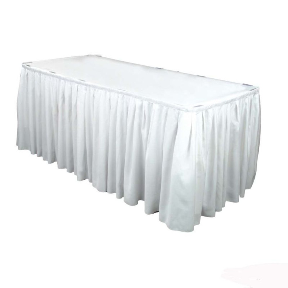 21 ft Heavy Polyester Table Skirt Banquet Round Table Skirting 3 Colors Made USA
