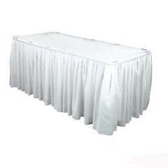 5 Table Skirts 14ft x 29″ Banquet 100% Polyester Skirting 3 Colors Made in USA
