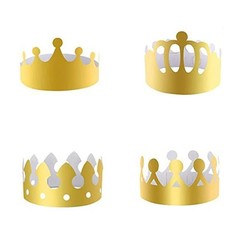 Party Hats For Coronation Celebration Gold Paper Crowns Easy To Install
