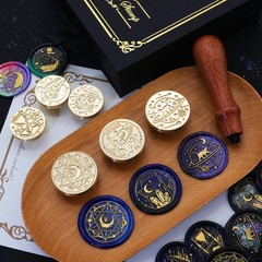 SWANGSA Magic Space Wax Seal Stamp Gift Box Set, Vintage 6 Sealing Stamp Head…