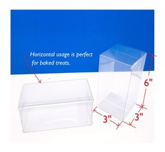50 PCS 3x3x6″ Clear Plastic PVC Folding Box Party Favor Wedding Retail Packaging