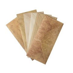 【Pack 48 】Vintage Style Envelopes – Classic Aged Envelopes in 6 Un