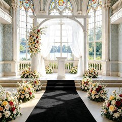 Wedding Aisle Runner 48″ W X 20 FT L Black Velvet for Ceremony – Elegant Carpet