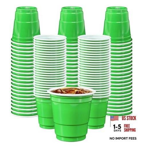 100 Pack 2 oz Green Plastic Shot Cups Disposable Shot Glasses green shot cups