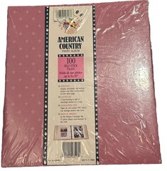 Holson American Country Photo Album 100 Self Stick Pages 3 Ring Binding Pink NOS
