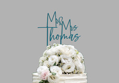 Personalized Wedding Cake topper, Custom wording script cake topper