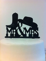 Western Boot Hat MR & MRS Wedding Cake Topper MADE In USA…..Ships from USA